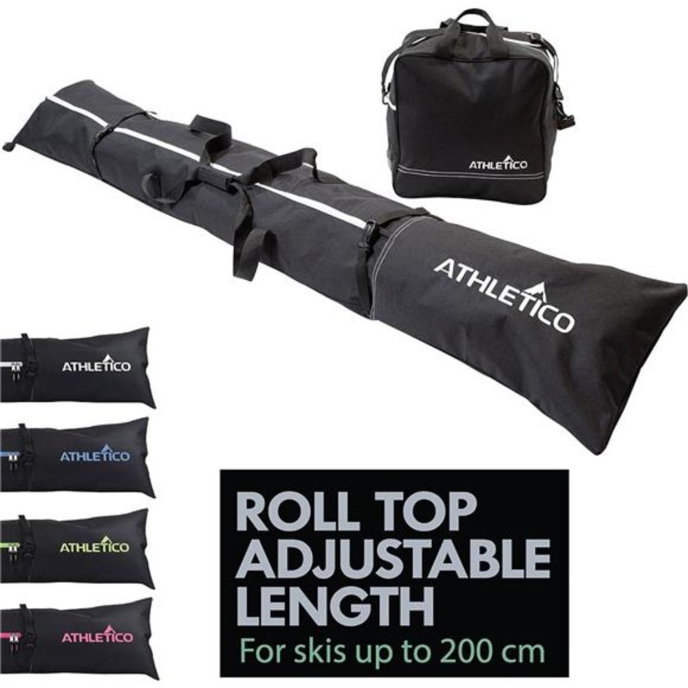 Ski Bag and Ski Boot Bag Combo - Ski Bags for Air Travel -Unpadded Snow Ski Bags